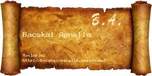Bacskai Agnella névjegykártya